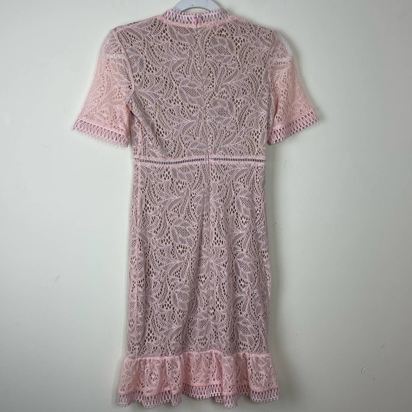 Bardot Pink Theodora Lace Sheath Mini Dress NWOT Size 4 / XS - Picture 5 of 10